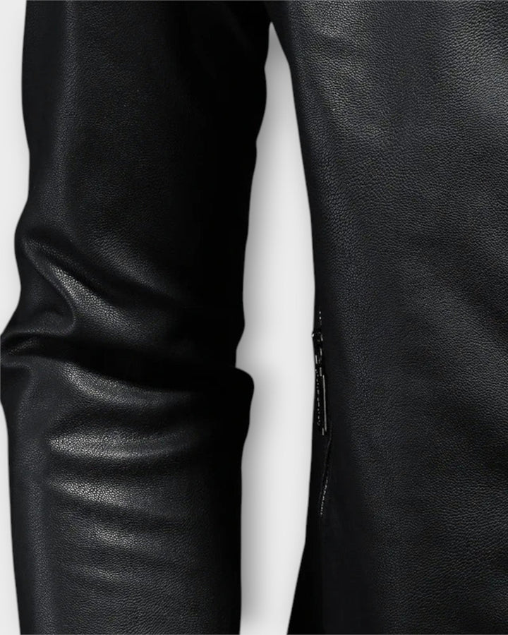 GUSTAVO – Chaqueta de cuero con cuello alto