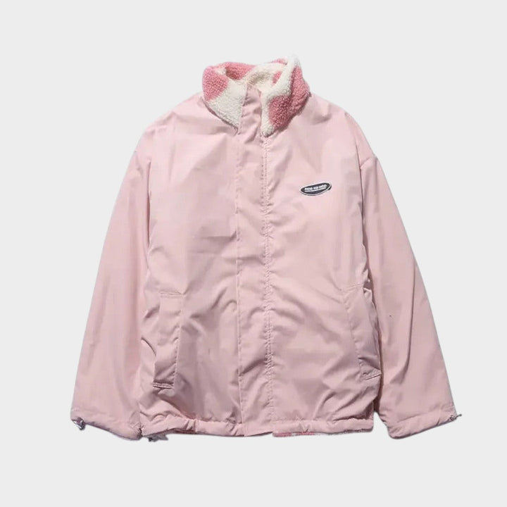 DIANNE – Chaqueta reversible con estampado de corazones y diseño cómodo