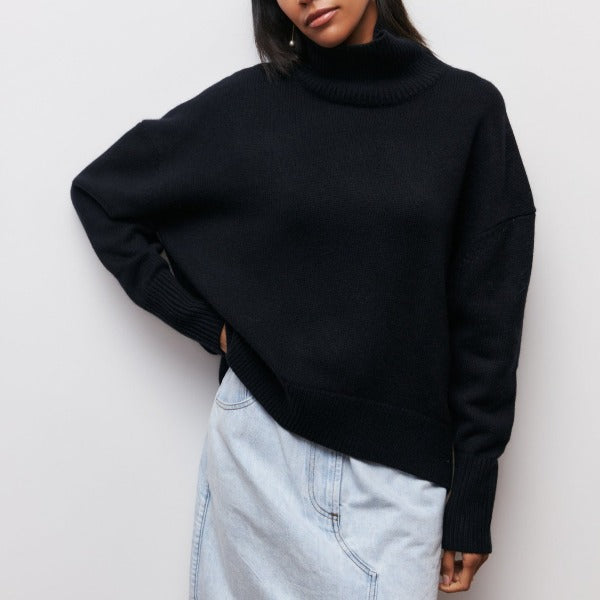 AMELIA – Jersey de punto con cuello vuelto