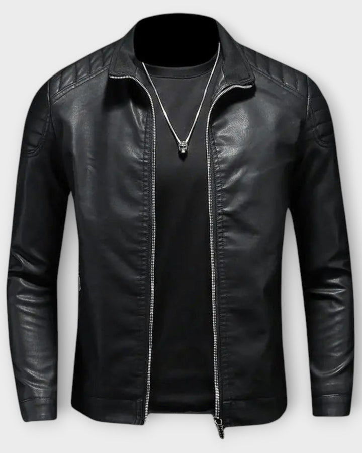 GUSTAVO – Chaqueta de cuero con cuello alto
