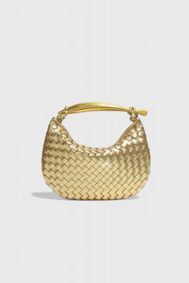 GERDA – Bolso Woven con Asa Dorada