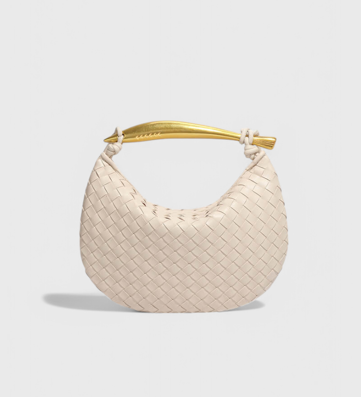 GERDA – Bolso Woven con Asa Dorada
