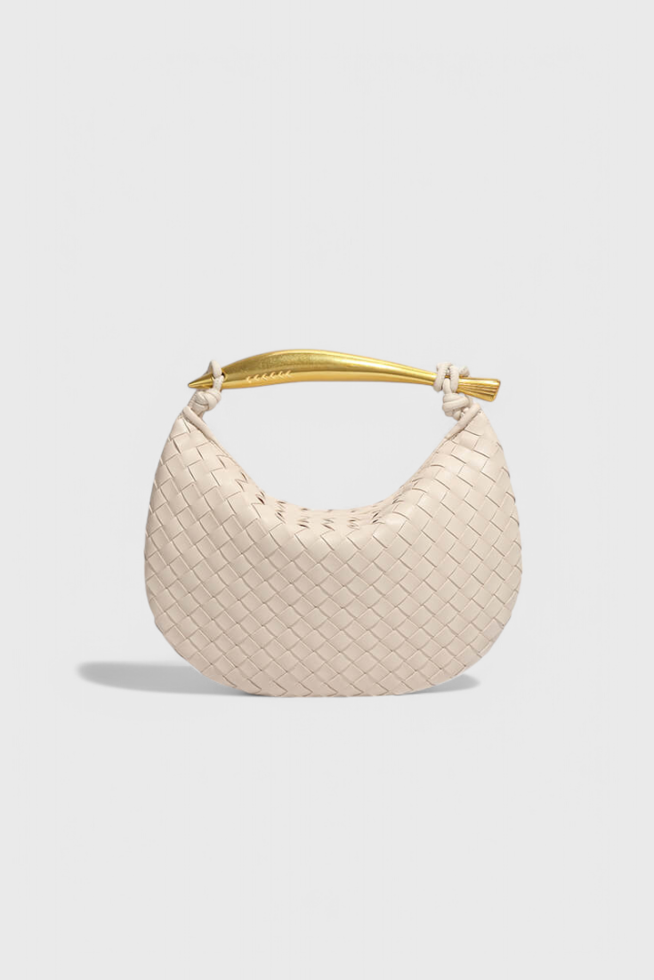 GERDA – Bolso Woven con Asa Dorada