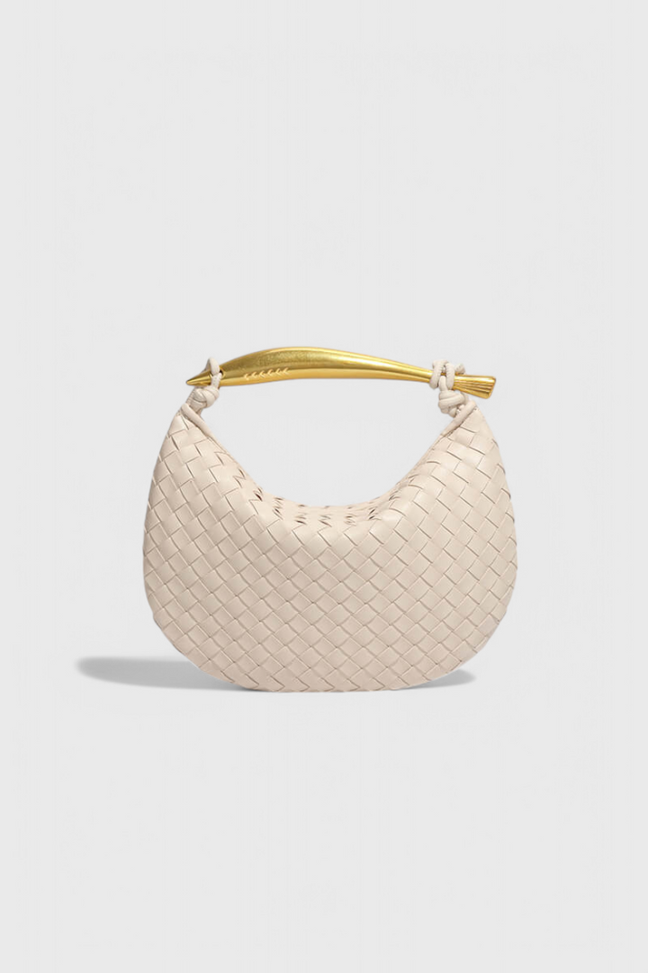 GERDA – Bolso Woven con Asa Dorada