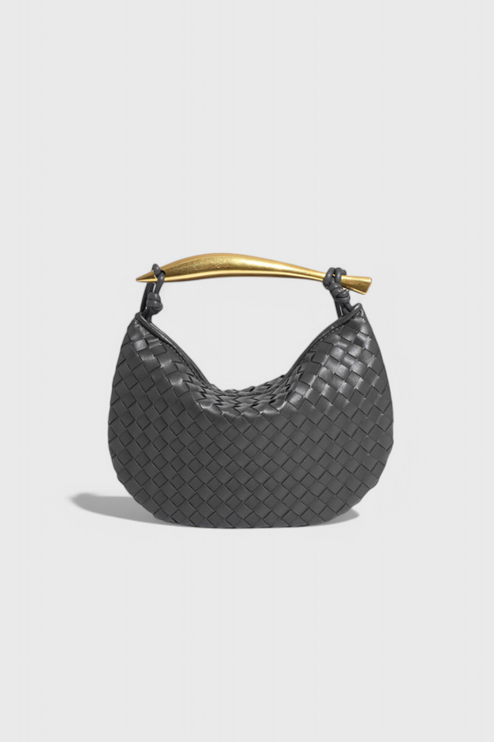 GERDA – Bolso Woven con Asa Dorada
