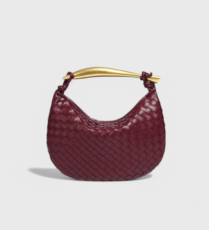 GERDA – Bolso Woven con Asa Dorada