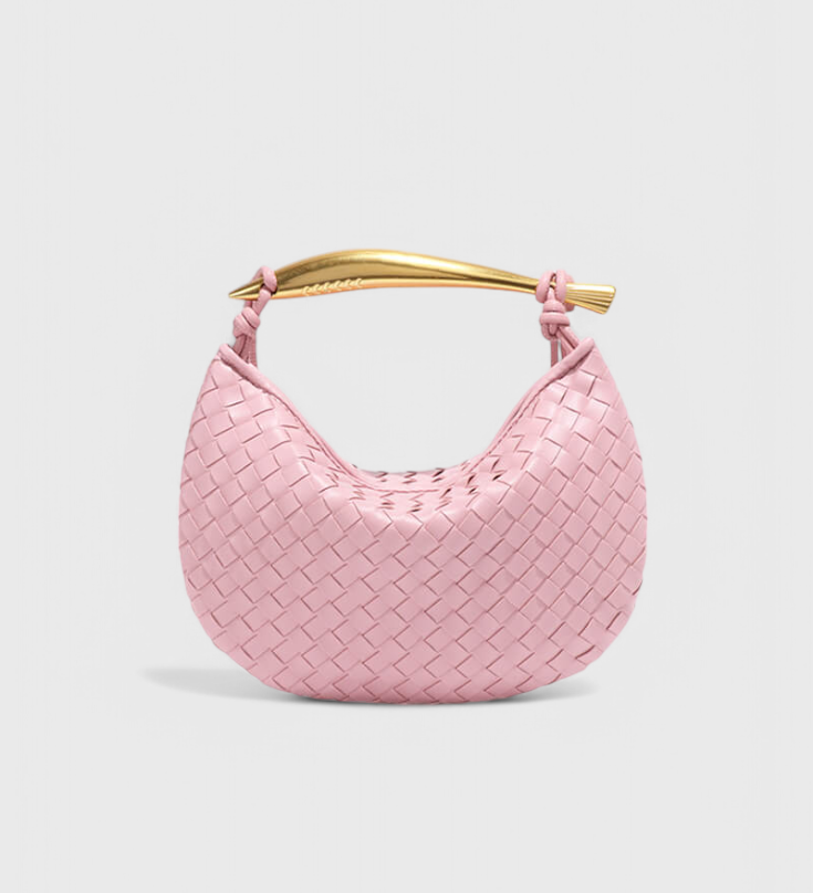 GERDA – Bolso Woven con Asa Dorada