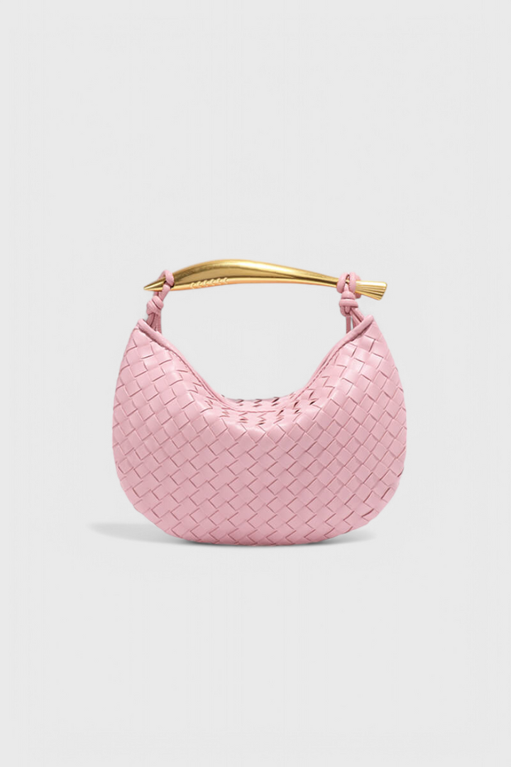 GERDA – Bolso Woven con Asa Dorada