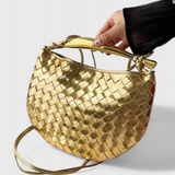 GERDA – Bolso Woven con Asa Dorada