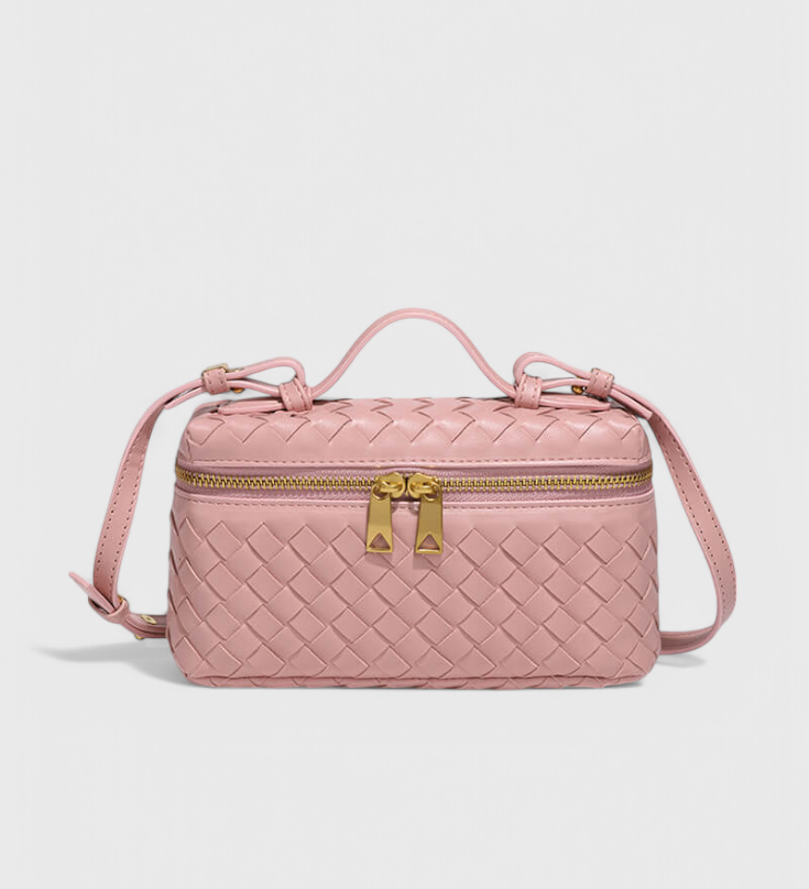 MILLA – Bolso Mini Woven con Accesorios Dorados