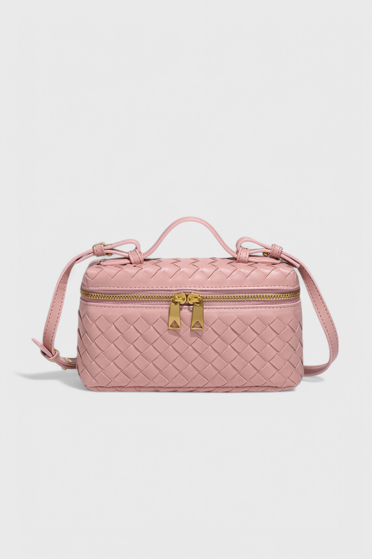 MILLA – Bolso Mini Woven con Accesorios Dorados