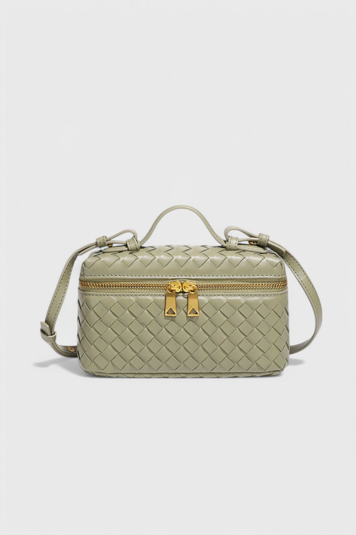 MILLA – Bolso Mini Woven con Accesorios Dorados