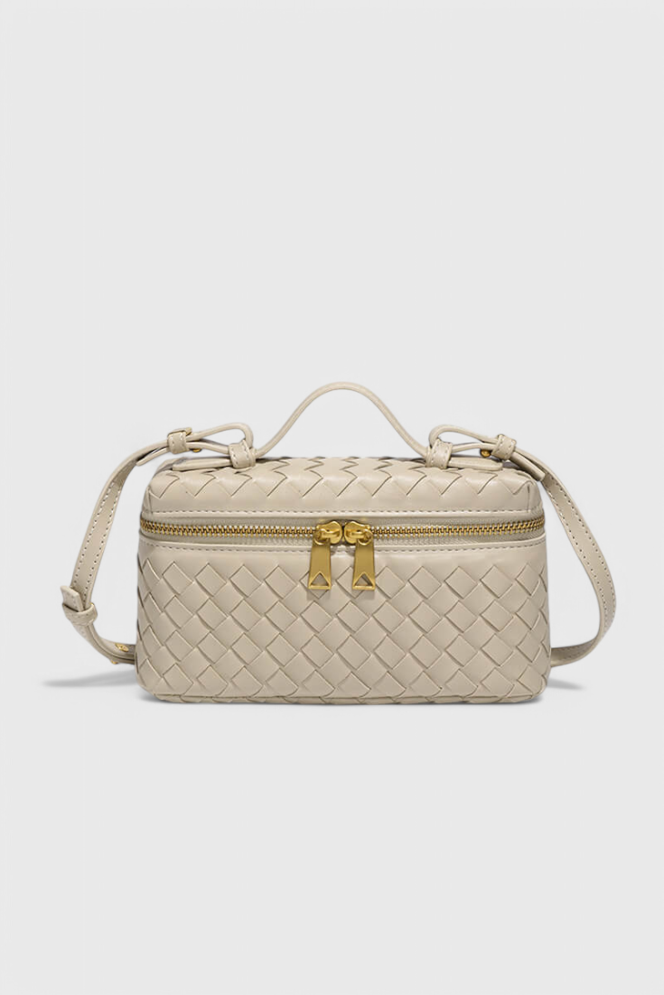 MILLA – Bolso Mini Woven con Accesorios Dorados