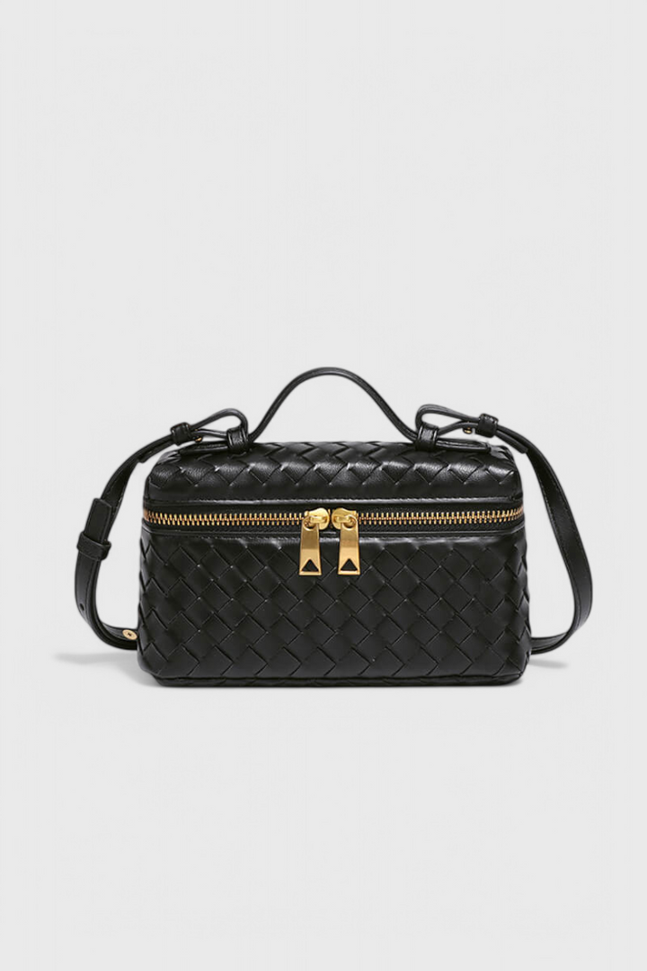MILLA – Bolso Mini Woven con Accesorios Dorados