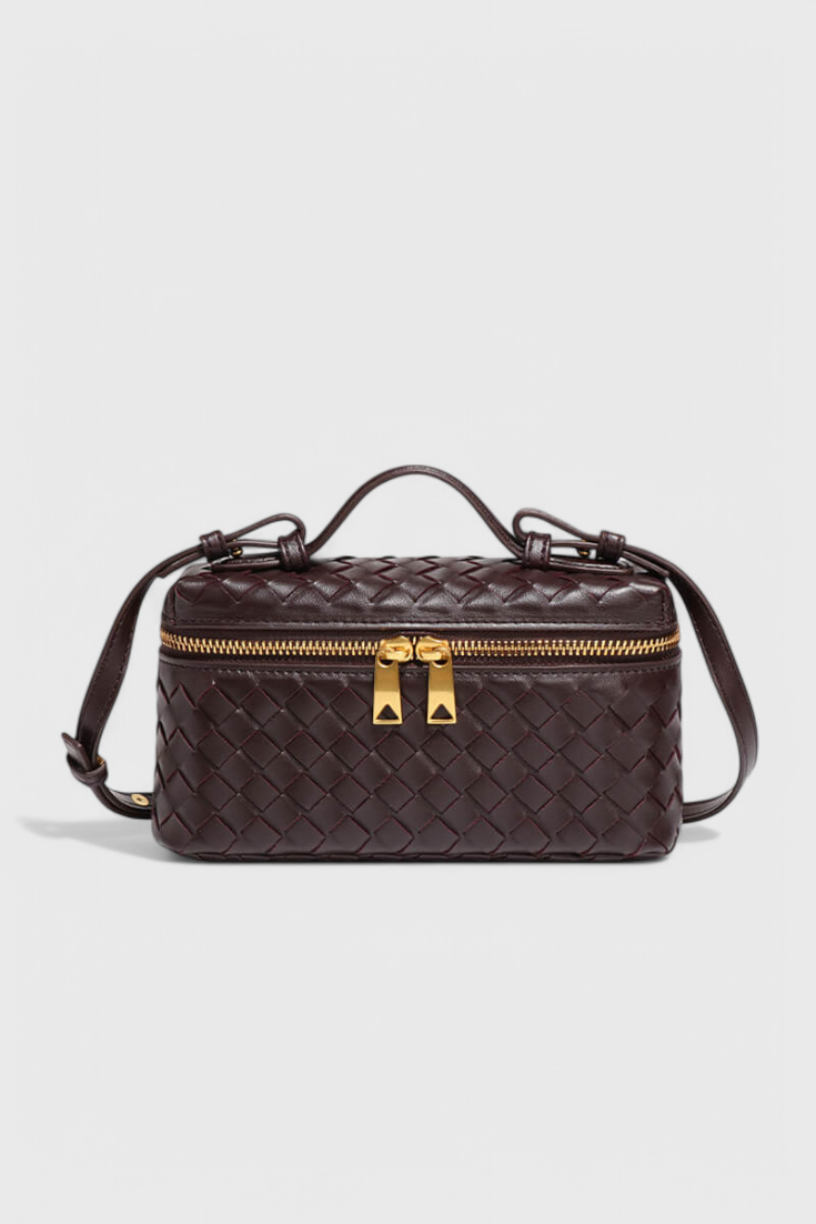 MILLA – Bolso Mini Woven con Accesorios Dorados