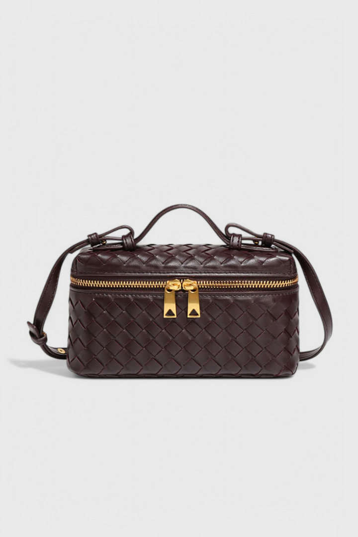 MILLA – Bolso Mini Woven con Accesorios Dorados