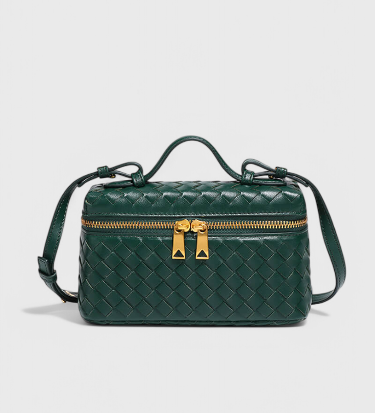 MILLA – Bolso Mini Woven con Accesorios Dorados