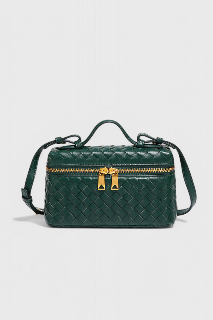 MILLA – Bolso Mini Woven con Accesorios Dorados