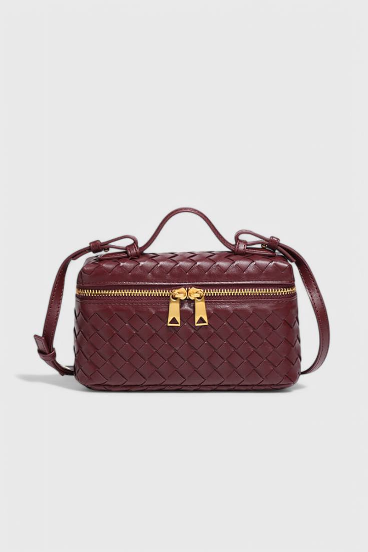 MILLA – Bolso Mini Woven con Accesorios Dorados