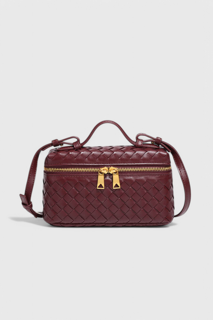 MILLA – Bolso Mini Woven con Accesorios Dorados