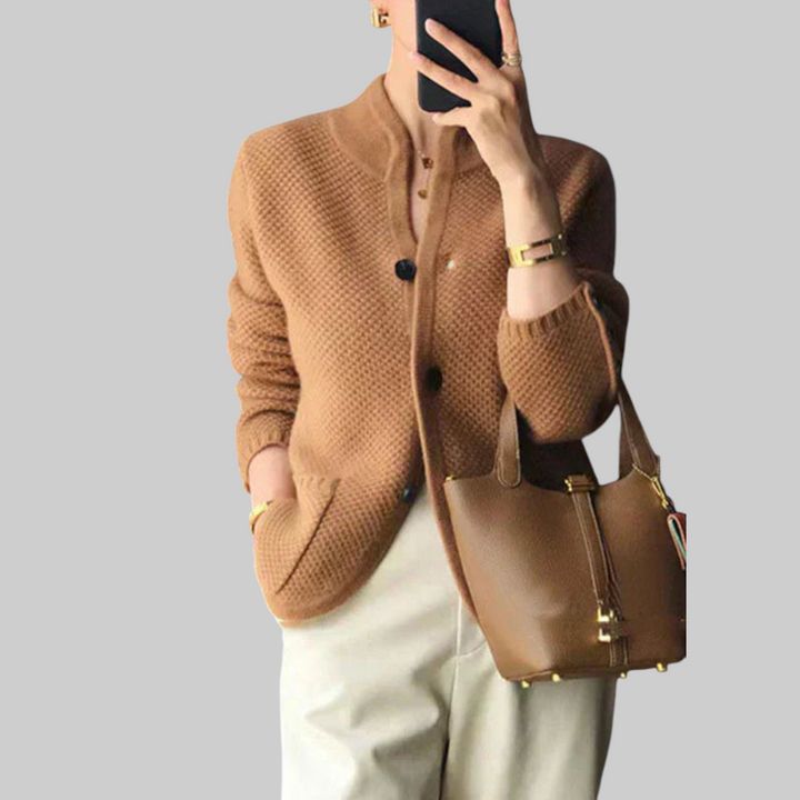 CLAIRE – Chaleco de mezcla de cachemira con botones
