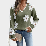 THEA – Jersey de mujer con flores blancas