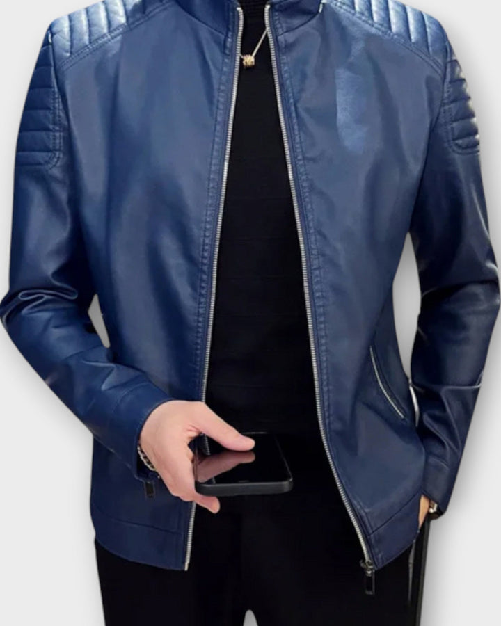 GUSTAVO – Chaqueta de cuero con cuello alto