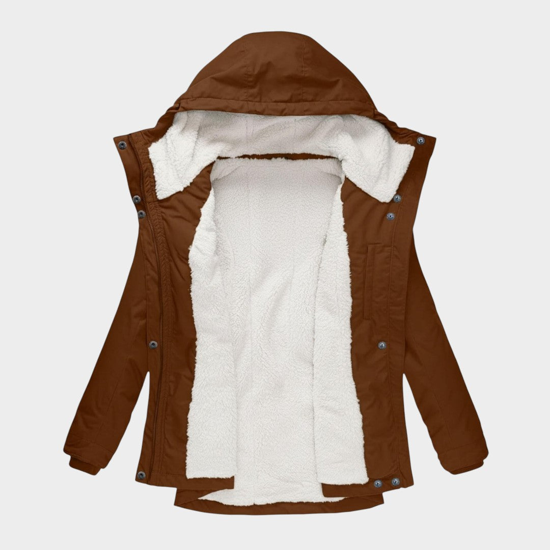 ANNA – Chaqueta otoñal larga de felpa