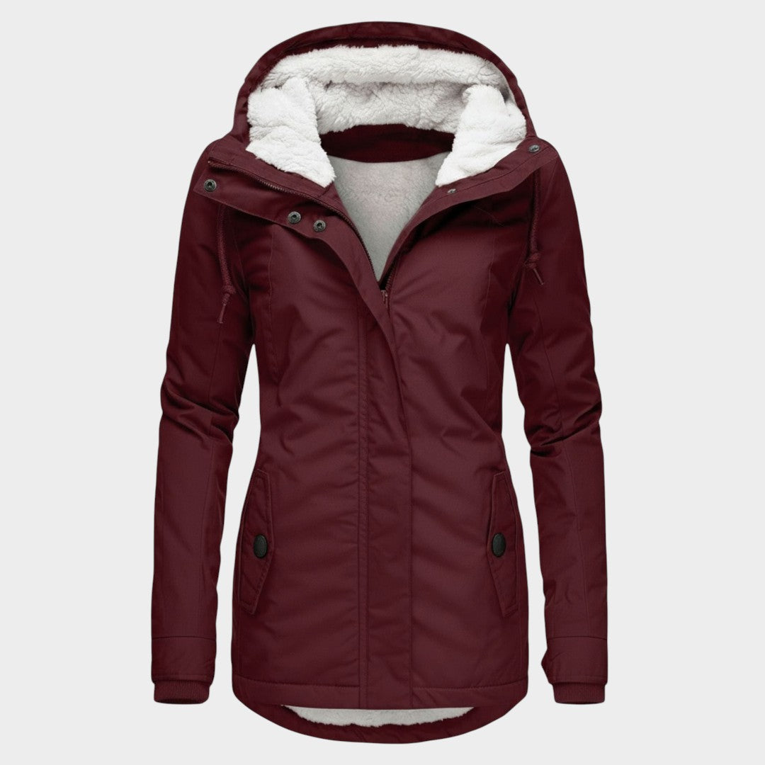 ANNA – Chaqueta otoñal larga de felpa