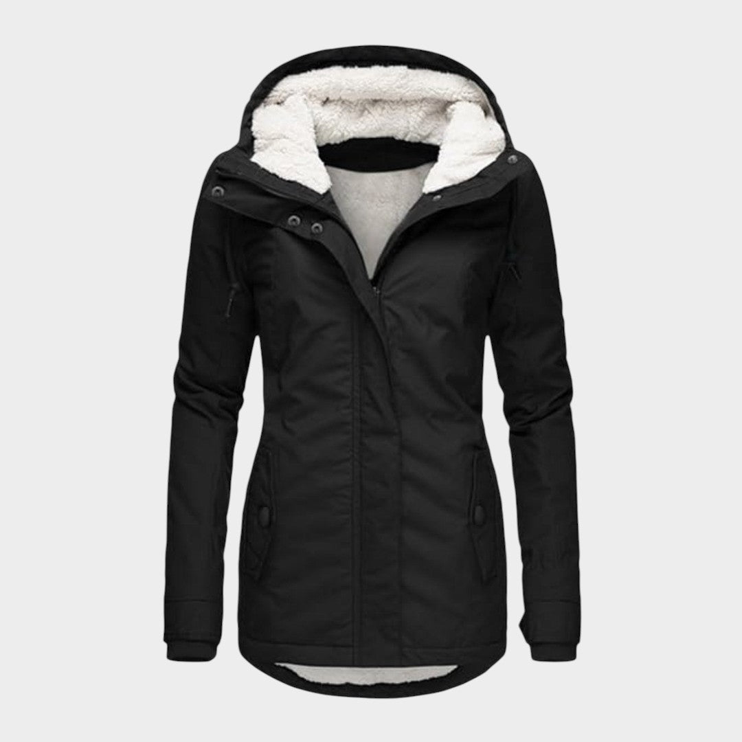 ANNA – Chaqueta otoñal larga de felpa