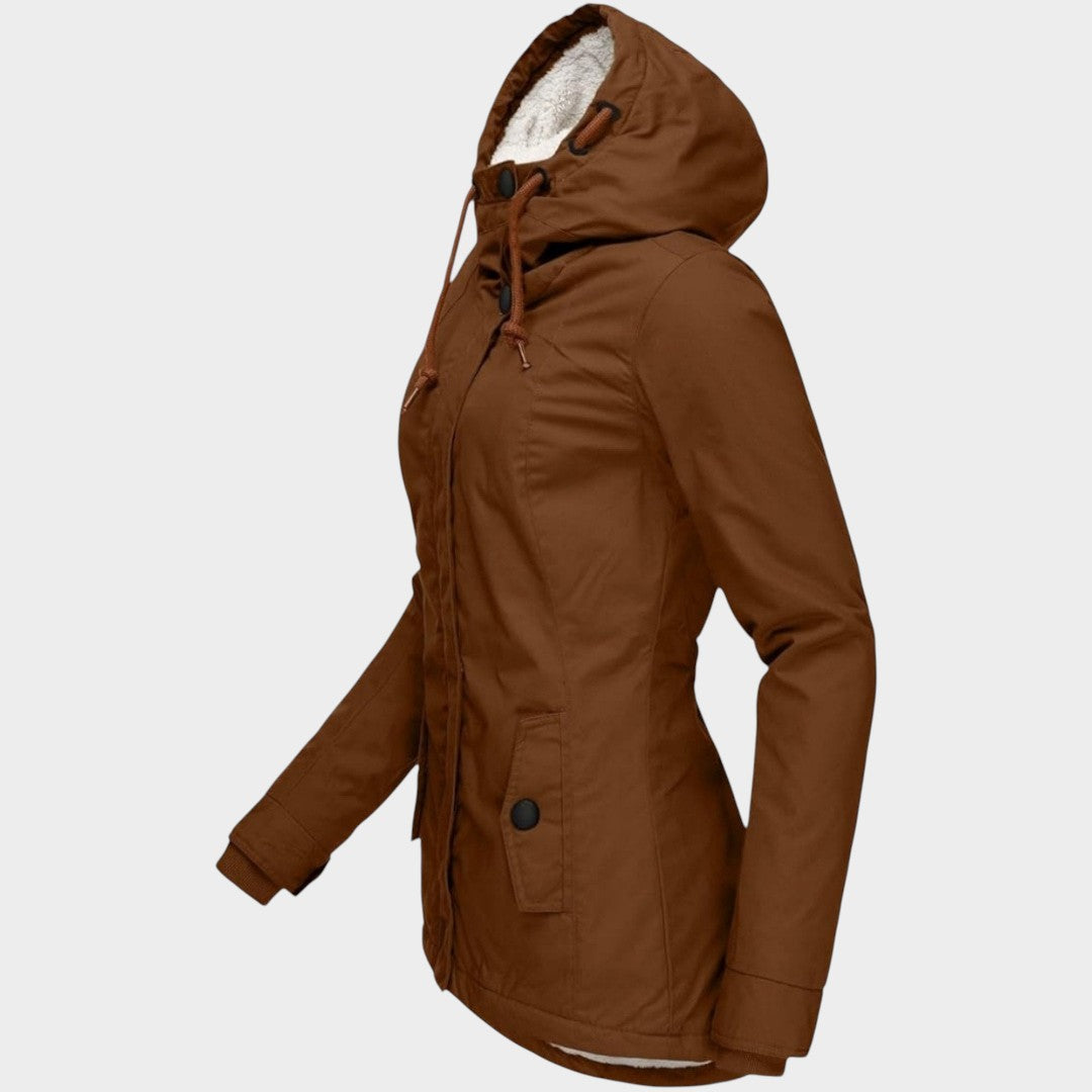 ANNA – Chaqueta otoñal larga de felpa