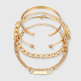 SAIRA – Juego de Pulseras de Cadena de Metal de 4 Piezas