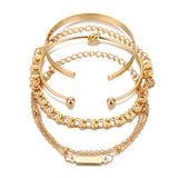 SAIRA – Juego de Pulseras de Cadena de Metal de 4 Piezas