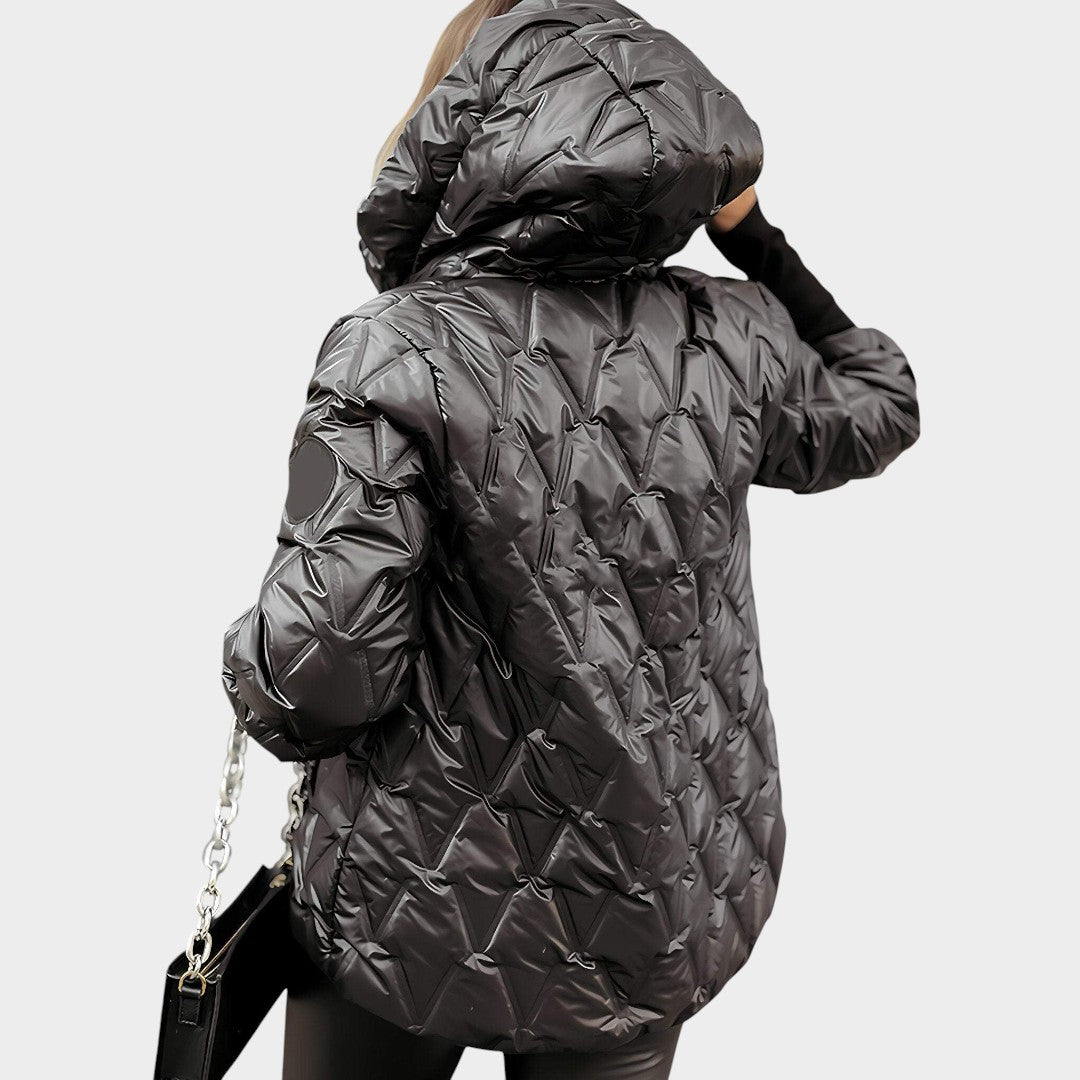 CHRISTINA – Chaqueta con capucha estilo patchwork