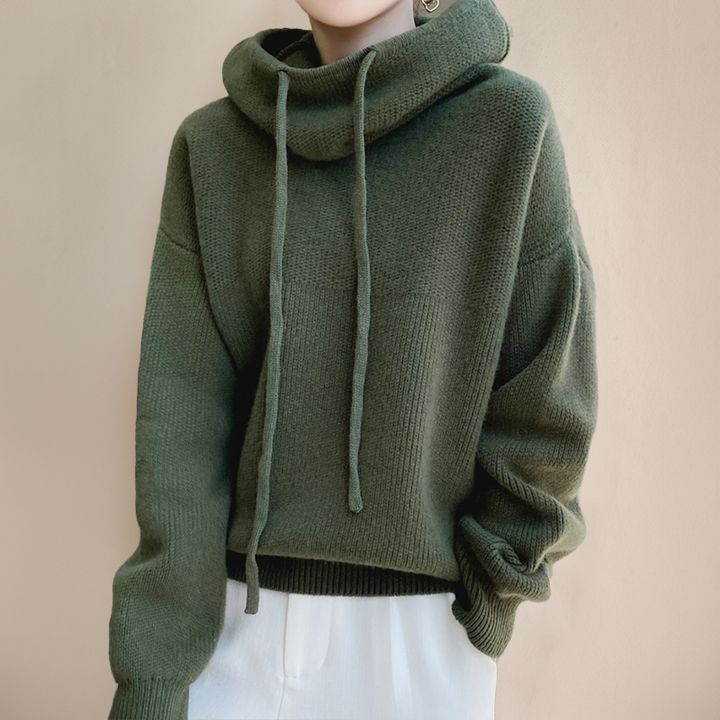 CHARLOTTE – Suéter de cuello alto de lana merino