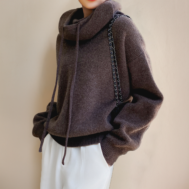 CHARLOTTE – Suéter de cuello alto de lana merino