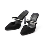 VELVET – Sandalias de tacón alto con punta afilada adornadas con strass