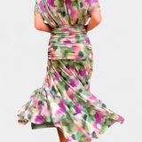 ALONDRA – Vestido Largo con Estampado Floral Fantasía y Escote en V