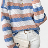 KRISTEN – Jersey Oversized de Cuello Redondo a Rayas