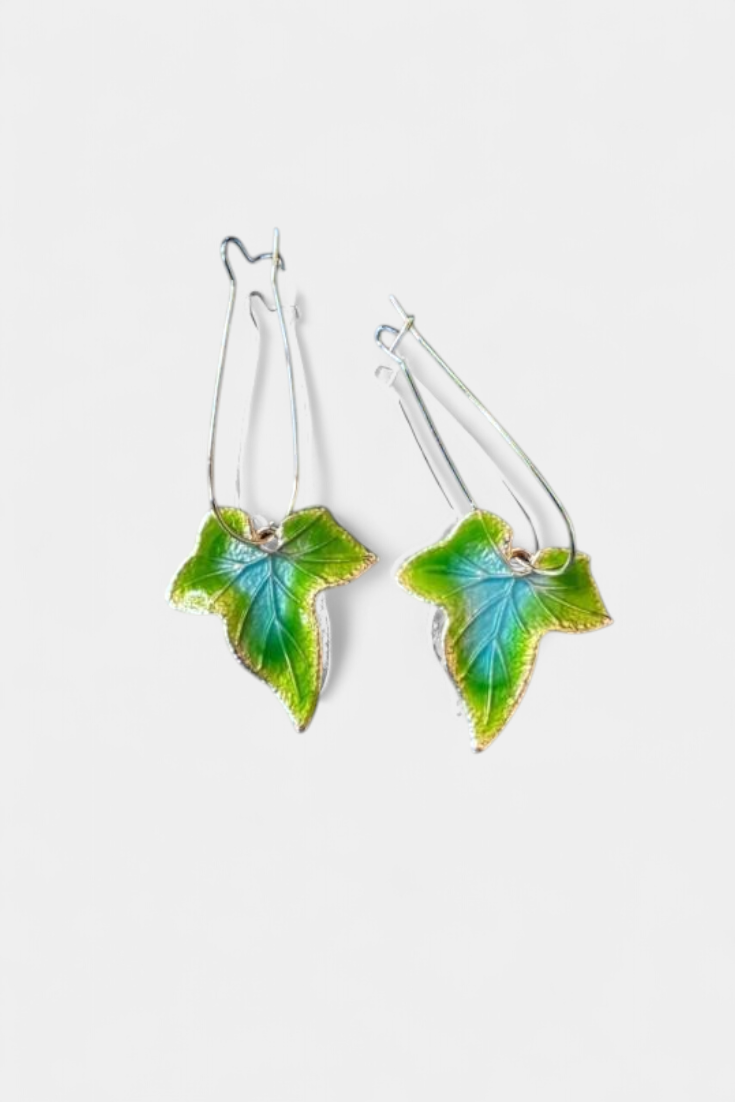 IRIA – Pendientes Vintage Hoja Verde