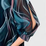 ALMIRA – Vestido de Gasa con Estampado Ocean Whirl y Corte Fluido