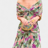 ALONDRA – Vestido Largo con Estampado Floral Fantasía y Escote en V