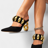 IRENE – Sandalias de Tacón Afilado con Detalles Metálicos