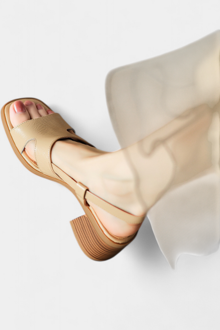MILIE – Sandalias Retro con Punta Cuadrada y Tacón Cómodo