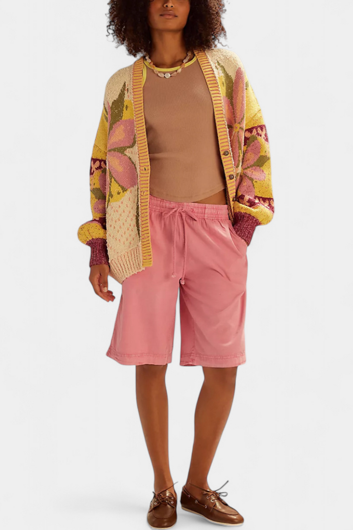 CASEY – Cárdigan de Punto con Patrón Floral y Ajuste Suelto