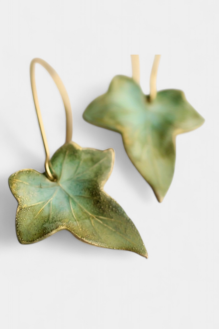 IRIA – Pendientes Vintage Hoja Verde