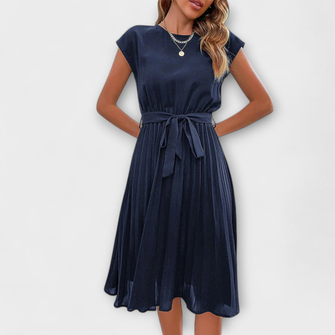 ROSITA – Vestido plisado de manga corta