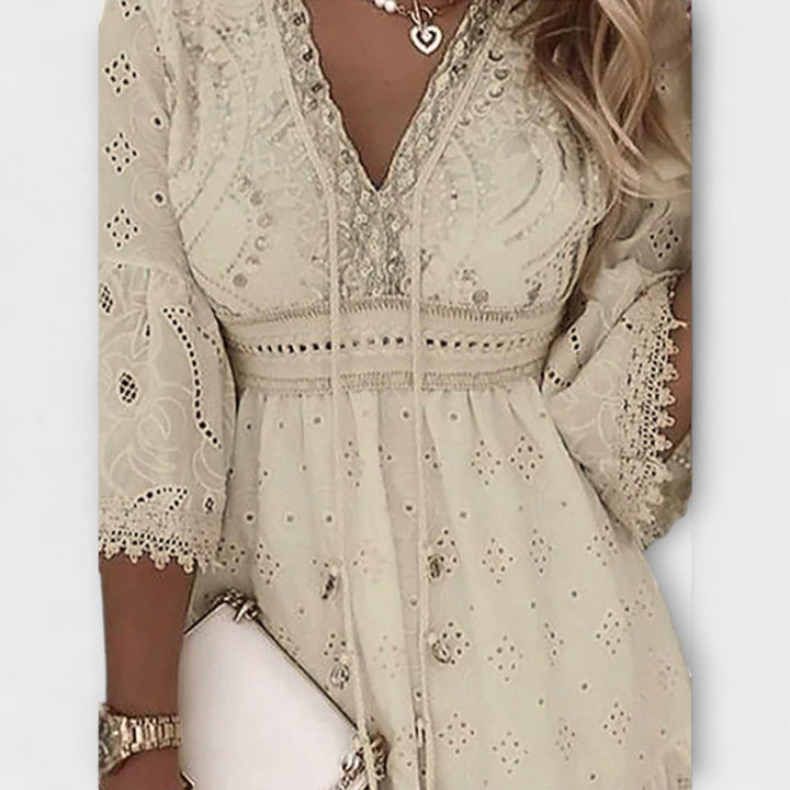 PRISILLA – Vestido de Verano Corto Boho Ibiza