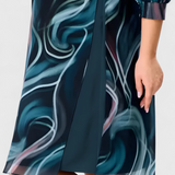 ALMIRA – Vestido de Gasa con Estampado Ocean Whirl y Corte Fluido