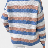 KRISTEN – Jersey Oversized de Cuello Redondo a Rayas